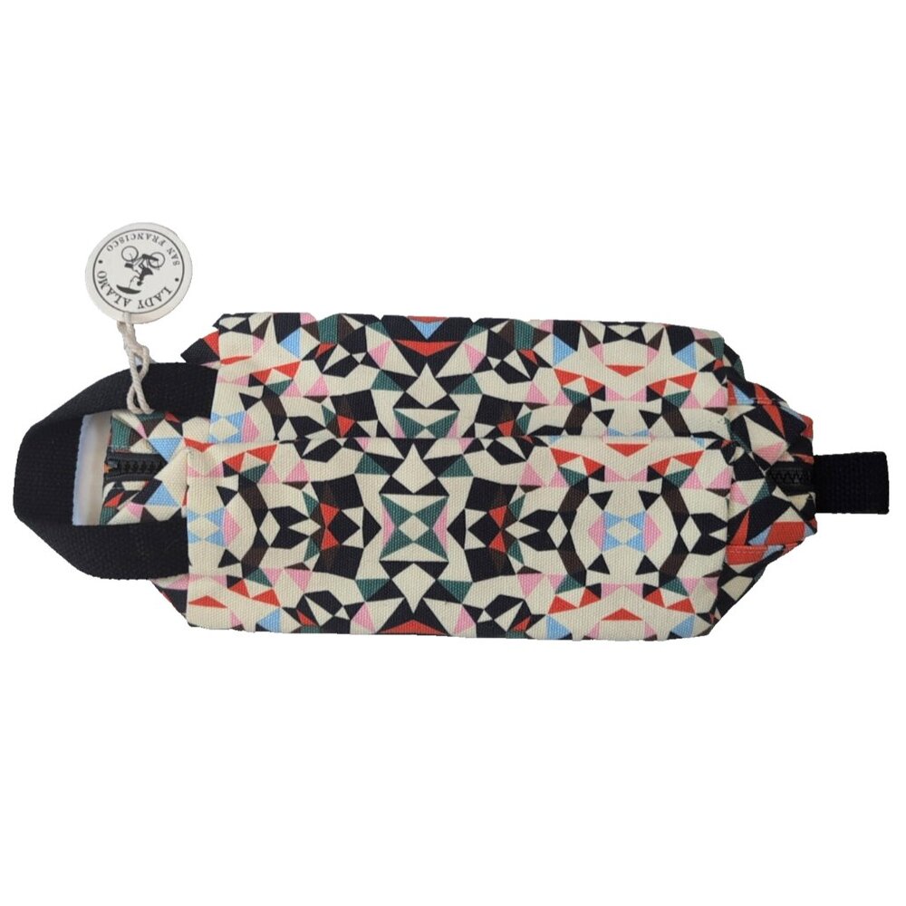 Lady Alamo Geometric Canvas Zipper Dopp Kit - Made in San Francisco - Multicolor